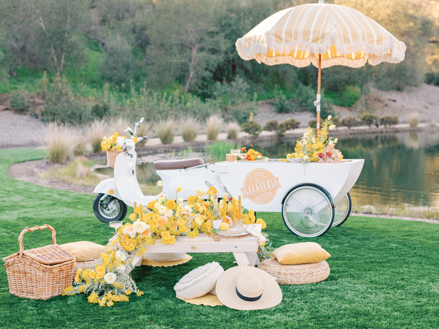 Montserrat winery luxury picnic with gelato cart